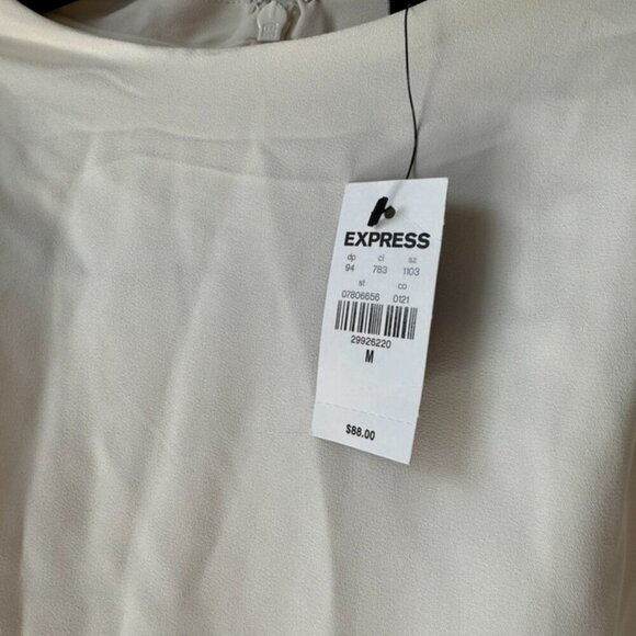 Express White Midi Dress | Cap Sleeves | Modern Chic | NWT Size M - Picture 4 of 11